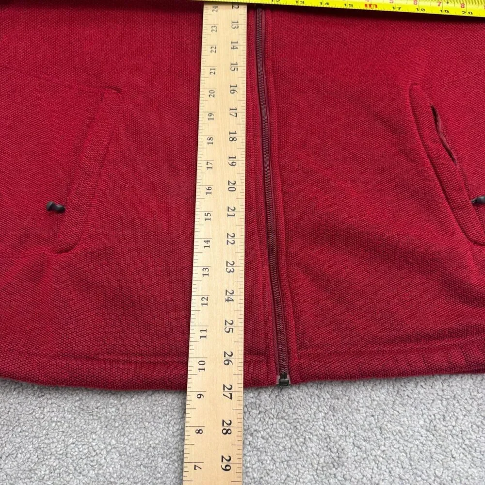 Port Authority Xfinity Pique Fleece Jacket Men Small Red Full Zip Pocket Outdoor